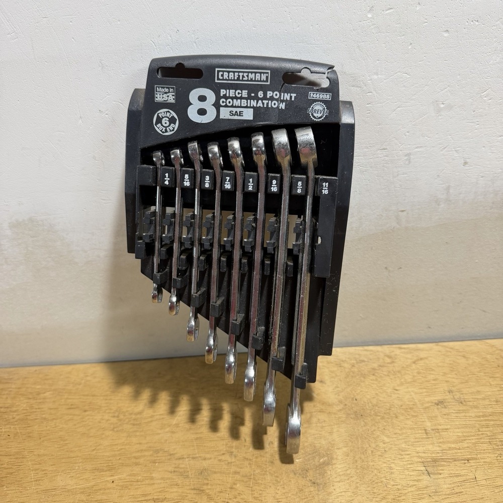 Craftsman USA 6 Pt Box End Wrench Set Combo SAE 946988 1/4-11/16 New Old Stock